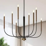 Lnc 37.4 In. Modern 8-LIGHT Black Chandelier Light, Plated Brass Candle. Fixed Price $259.99.