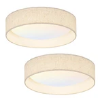 Hiluxia Modern Linen Led 13 Inch Ceiling Light Fixture 24W 5CCT Set Of Flush. Fixed Price $115.79.