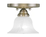 Livex Lighting 1530-01 Edgemont Semi-flush Mount Antique Brass. Fixed Price $85.96.