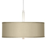 Brushed Nickel Pendant Chandelier 16" Sesame Textured Drum For Dining Room House. Fixed Price $274.99.