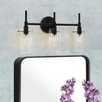 Classy Leaves 3 Light Bathroom Fixtures, Matte Black Vanity Li.... Fixed Price $64.16.