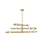 Hinkley Lighting Saxon Led 50" Chandelier, Lacquered Brass - 48336LCB. Fixed Price $1999.00.