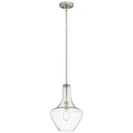 Kichler Everly Pendant 1LT 10.5X15.25", Brushed Nickel, Clear Seeded - 42141NICS. Fixed Price $209.99.