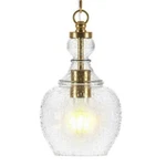 Meyer&cross Verona 1-LIGHT Seeded Glass Shade Brushed Brass Pendant PD0270. Fixed Price $47.99.