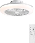 Bladeless Smart Ceiling Fan With Light, 18" Modern Flush Mount For Any Room. Fixed Price $116.99.