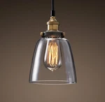 Vintage Ceiling Hanging Pendant Fixture Glass Lamp Shade + Edison Light Bulb. Fixed Price $59.95.