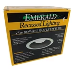 Emerald Recessed Lighting Can Trim 75/100W Baffle Fixture P-300TWN Black Kit. Fixed Price $17.84.