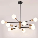 10-LIGHT Sputnik Chandelier, Black Gold Chandeliers Pendant Lighting, Mod.... Fixed Price $49.99.