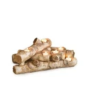 Plow & Hearth Faux Wood Resin Logs Tea Lights Candle Holder, Birch. Fixed Price $143.55.