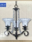 Progress Lighting Bliss 3-LIGHT Antique Bronze Clear Glass Shaded Chandelier F4. Fixed Price $75.95.