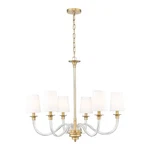 Z-lite Katerina Light 32" Chandelier, Rubbed Brass/white 1950-6RB. Fixed Price $636.00.