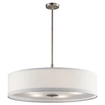 Kichler Pendant 5LT, Brushed Nickel, White Micro Fiber, Satin Etched - 42196NI. Fixed Price $509.97.