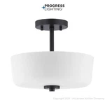 Progress Lighting P350137 Tobin 12"W Semi-flush Drum Black. Fixed Price $95.00.