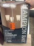 Hampton Bay Helena 19 In. 3-LIGHT Brushed Nickel Chandelier Frosted Glass New. Fixed Price $39.42.