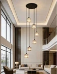 Long Chandelier For High Ceilings, Modern Crystal Pendant Light, Raindrop, *read. Fixed Price $75.00.