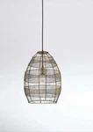 River Of Goods 1-LIGHT Gold Pendant With Oversized Woven Shade. Fixed Price $40.00.