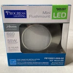 Progress Lighting 805307 Mini Flushmount 5.5 Round Led Light, Silver, New. Fixed Price $14.99.