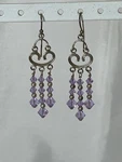 Love Silver Tone Purple Beaded Chandelier Dangle Earrings. Fixed Price $10.00.