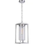 Satin Aluminum One Light Outdoor Pendant From The Neo Collection. Fixed Price $184.00.