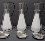 George Kovacs Pendant Nickel Taper Light Fixture Clear Glass Dimmable Lot Of 3. Fixed Price $185.00.