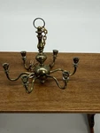 Clare-bell Colonial 6 Arm Antique Brass Chandelier Non Electric Miniature. Fixed Price $54.99.
