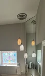 Litex 3 Glass Globe Ceiling Mount Brushed Nickel Light Fixture Up To 60 Drop.. Fixed Price $45.00.