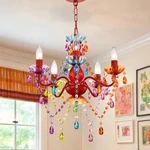Multicolor Crystal Chandelier 5-LIGHT E12 Acrylic Kids Bedroom Hanging. Fixed Price $77.39.