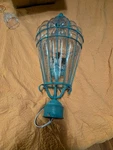 Quorum Green Caged Glass Hot Air Balloon Looking Hard Wired Light Fixture. Fixed Price $67.99.