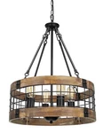 Acnktz Farmhouse Rustic Chandelier Fixture, 4-LIGHT Round Hanging Penda.... Fixed Price $267.88.