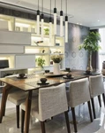 Crystal Chandelier Black Dining Room Kitchen Island 6 Ceiling Light Fixtures 32". Fixed Price $1036.13.