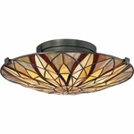 Quoizel TFVY1400VA 2-LIGHT Victory Flush Mount In Valiant Bronze. Fixed Price $259.99.