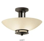 Hendrik 2-LIGHT Bronze Semi-flush Mount Ceiling Umber Etched Glass. Fixed Price $194.99.