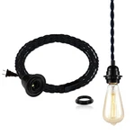 Yikege Licht Diy 15FT Plug In Black Pendant Light Cord Farmhouse. Fixed Price $21.36.