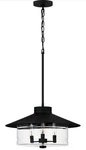 Quoizel Yasmin Outdoor Pendant Lighting, 24 Inch 3-LIGHT Matte Black Finish,. Fixed Price $135.00.