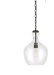 Meyer+cross Verona 1-LIGHT Blackened Bronze Pendant With Seeded Glass Shade. Fixed Price $95.00.