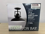 Hampton Bay Wilhelm In. 1-LIGHT Black Semi-flush Mount DC-C4927-12 Bk New. Fixed Price $31.90.