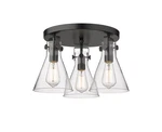 Innovations Lighting 411-3F-11-20 Newton Cone Flush Black. Fixed Price $448.80.