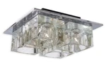 1970S Flush Chrome Murano Glass Fixture By Gaetano Sciolari For Lightolier. Fixed Price $975.00.