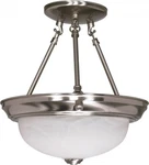 Nuvo 60/200 2-LIGHT Semi-flush Ceiling Fixture Brushed Nickel, Alabaster Glass. Fixed Price $39.95.
