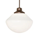 Meyda 16"W Revival Schoolhouse 1LT Globe Pendant, White Opal Glass - 278174. Fixed Price $748.80.