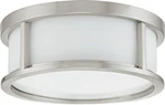 Nuvo 60/2859 Brushed Nickel Small Flush Drum With Satin White Glass. Fixed Price $274.99.
