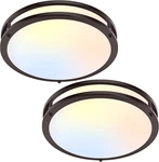 2-PACK 36W Led Flush Mount Ceiling Lights, Dimmable 12" Oil-rubbed Bronze. Fixed Price $84.99.