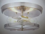 Lamqee 11.8 In. 2-LIGHT Nickel Flush Mount Ceiling With Clear Glass Shade. Fixed Price $47.66.
