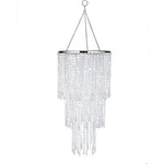 Flavorthings Modern Chrome Beaded Hanging Chandelier (W10.25 X H20 ) 3 Tiers .... Fixed Price $61.59.