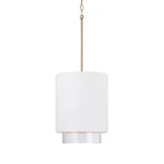 Capital Lighting 353011 Weller 12"W Pendant - Matte Brass / White. Fixed Price $330.00.