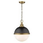 Z-lite Peyton 2 Light Pendant, Black/factory Bronze/opal Etched 619P14-MB-FB. Fixed Price $410.00.