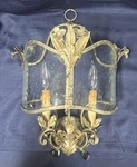 Currey & Zara Wall Sconce Wrought Iron Seed Glass Crystals 20X14 Viejo Gold. Fixed Price $500.00.