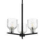 Quorum International 610-3 Monarch Light 19"W Chandelier Noir / Satin Nickel. Fixed Price $346.00.