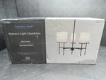 Alsy Weston 5-LIGHT Black Chandelier With Opal Glass White Shades 24273-000. Fixed Price $21.00.