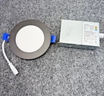 Zouzai 4 Inch Led Recessed Ceiling Light 9W 5CCT Dimmable Black Trim 18 Pack Lot. Fixed Price $77.39.